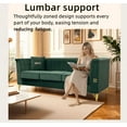 thumbnail image 5 of Newest 82.67" Green Velvet Chesterfield Sofa - Mid-Century Modern 3-Seater Couch with Flared Arms for Primary Living Space​, 5 of 24