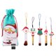 thumbnail image 1 of Puntoco Juego de brochas de maquillaje con cordón portátil de estilo navideño, minijuego de brochas para niños, bonito para regalos de Navidad, 1 of 2
