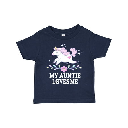 

Inktastic My Auntie Loves Me Unicorn Girls Toddler T-Shirt