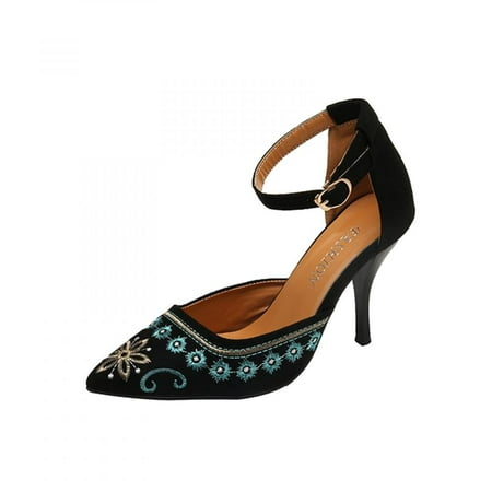 

Homedles Sandals for Women- Gift for women Summer Comfortable Button Down Heeled Open Toe Sandals for Women Black