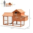 thumbnail image 3 of PawHut 82-inch Deluxe Backyard Wood Chicken Coop Poultry Habitats Rabbit Hutch House with Run and Nesting Box, 3 of 10