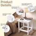 thumbnail image 6 of Skandiquip 17" Square Adirondack Outdoor Side Table, All Weather Weathered Wood HDPE Patio End Table with Shelf, 180 lbs Weight Capacity, White, 6 of 7