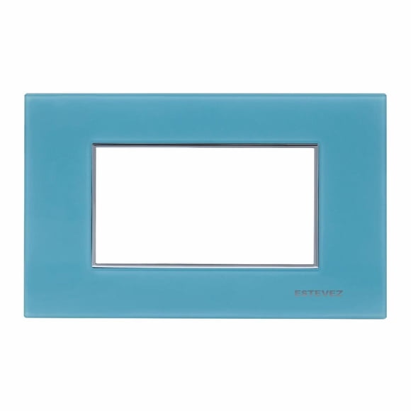 Placa 3 Ventanas Estévez Cristal Celeste 12.7X8.3 Cm
