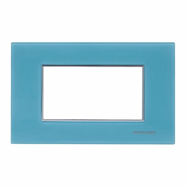 Placa 3 Ventanas Estévez Cristal Celeste 12.7X8.3 Cm