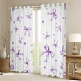 thumbnail image 2 of Feelyou Girly Purple Bowknot Blackout Curtains Set of 2 (52x84 Each), Cartoon Princess Bowknot Window Curtains, Teen Boy Girl Kid Curtains and Drapes, Blackout Curtains Room Decor, 2 of 6
