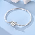 thumbnail image 6 of NARMO European 925 Sterling Silver 5A Zircon Heart Clasp Snake Bracelet fit Charms Beads Pendant for Women Jewelry, 6 of 6