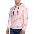 thumbnail image 3 of Kdxio Rabbit And Peach Print Mens Casual Hooded Collar Drawstring Hoodies Pullover Sweatshirts Casual Long Sleeve Shirts-XX-Large, 3 of 7
