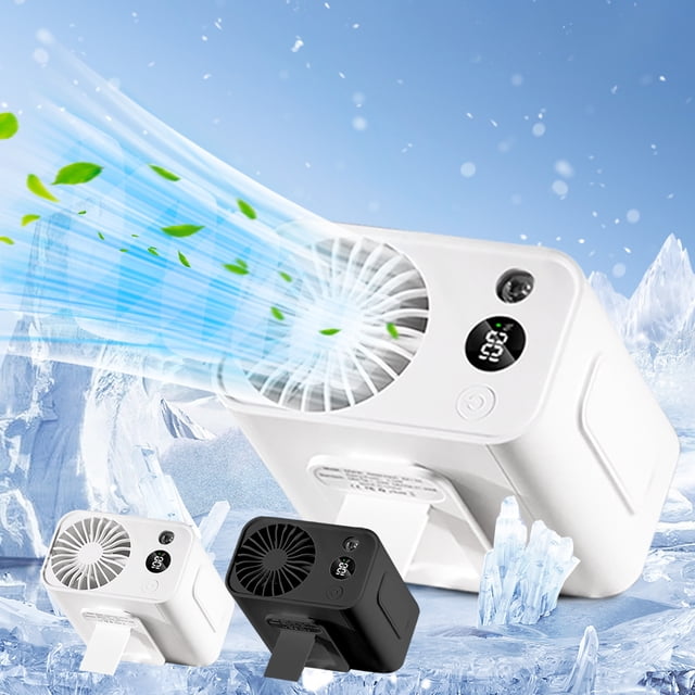 Ventilador portátil de cintura para deportes al aire libre - Ventilador USB recargable de 3600mAh con 5 velocidades para senderismo, acampada y actividades veraniegas
