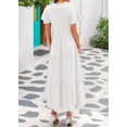 thumbnail image 2 of Vestido de verano KIRUNDO 2025 con cuello en V plisado, blanco, M, 2 of 9