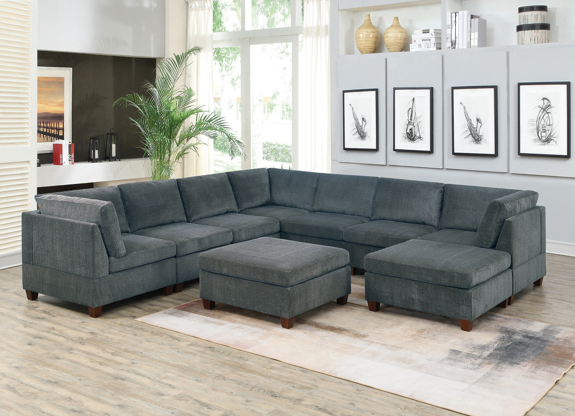 modern fabric sectional sofa bed