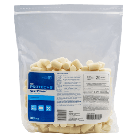 Flents Quiet Please Foam Ear Plugs, NRR 29 (100 Pair)