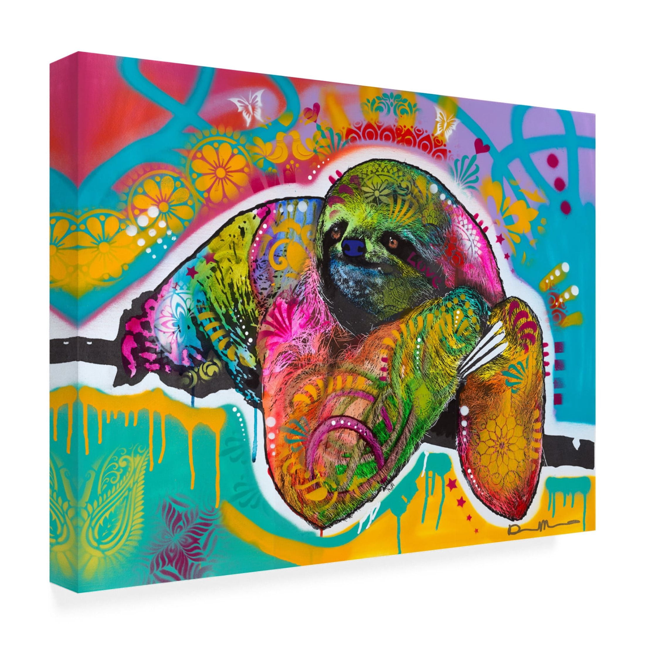 Canvas Wall Art - Dean Russo 'Sloth' Wall Art for Living Room, Bedroom, or Office Décor by Trademark Fine Art - 24 x 18 Inches