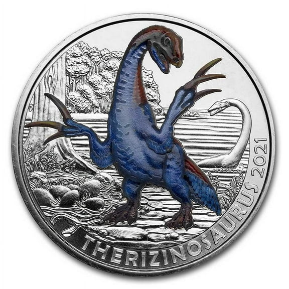 2021 Austria Cupro-Nickel €3 Color Supersaurs (Therizinosaurus)