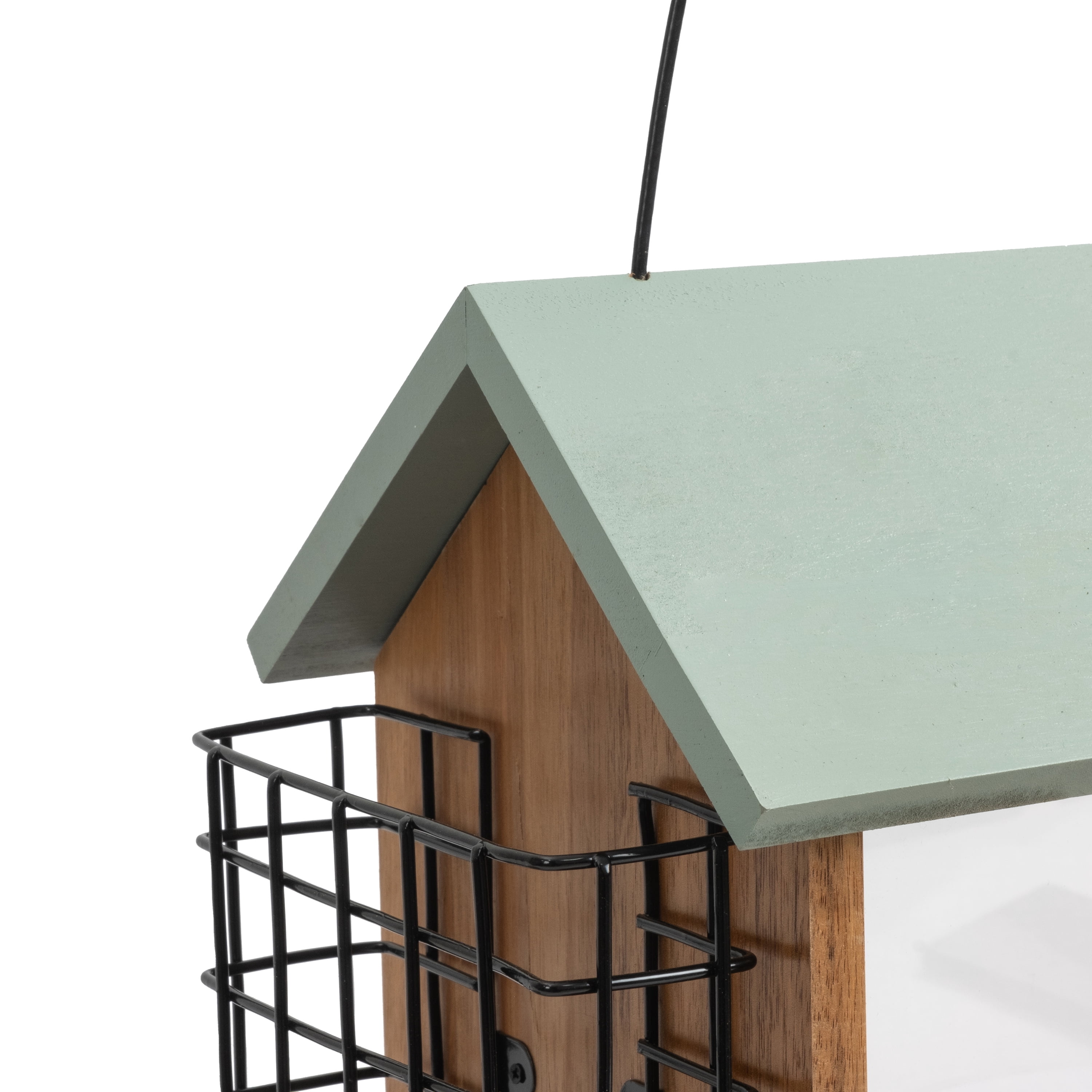 Vibrant Life Wood Hopper Bird Feeder with Double Suet Cages, 10 lb Capacity
