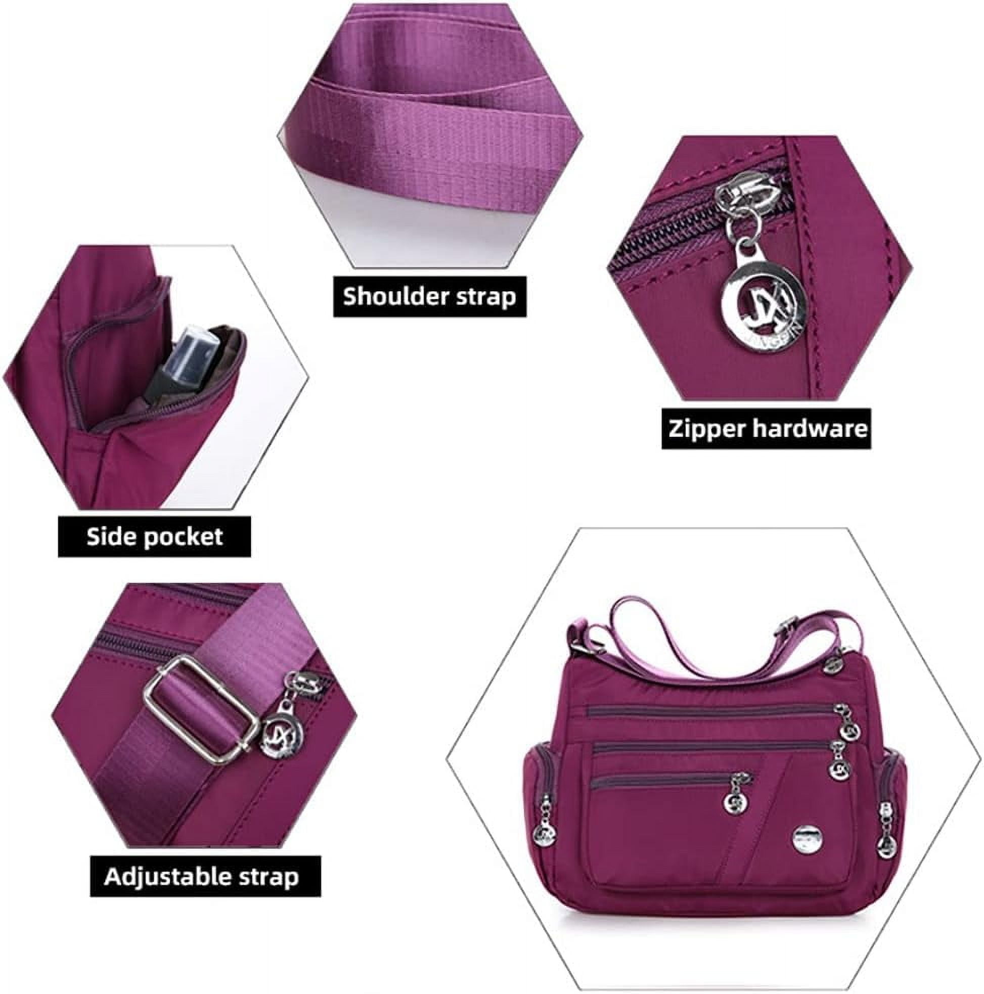 Crossbody Bag for Women Nylon Shoulder Purse Roomy Multiple Pockets Bag Large Capacity Messenger Satchel