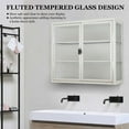 thumbnail image 2 of Retro Style Haze Double Glass Door Wall Cabinet With Detachable Shelves for Office, Dining Room,Living Room, Kitchen and Bathroom White Color, 2 of 9