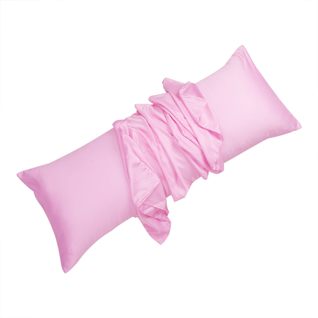 Satin Body Pillow Case Luxury Antiwrinkle Long Pillowcase Light Pink