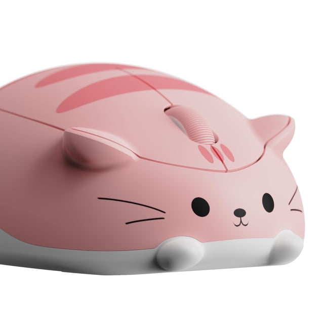 Akko - Mouse inalámbrico para juegos de 2.4G GHz con receptor USB, temática de gatos, lindo mouse óptico inalámbrico con dibujos animados, compatible con Ma