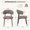 thumbnail image 2 of Hawsaiy Dining Chairs Set of 6, Mid Century Modern Boucle Upholstered Dining Chairs with Curved Backrest, Kitchen Dining Room Chairs with Black Metal Legs, Brown, 2 of 8