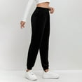thumbnail image 6 of ClodeEU Women's Velvet Jogger Pants with Stretch Waist and Pockets,Trendy Casual Sweat Pant Black,Womens Plus M, 6 of 7