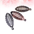 thumbnail image 2 of 9pcs Forme de Poisson Banane Cheveux Clips Résine Rétro Design Ponytail Titulaire Pinces à Cheveux (Argent Doré Bronze Rouge pour Chaque 3pcs), 2 of 5
