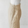 thumbnail image 4 of FAIWAD Womens Cotton Linen Pants Wide Leg High Waisted Tie Pants with Pockets Ladies Solid Color Rolled Trousers (Small, Khaki), 4 of 7