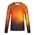 thumbnail image 4 of Honeeladyy Pullover Top for Men Long Sleeve 3D Flame Printed Round-Neck Sweatshirt Slim Fit Sport Casual Tee Shirt Blouses #Ta-Black-M, 4 of 5