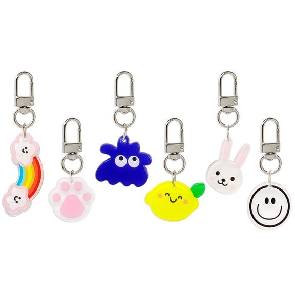 allydrew Assorted Novelty Characters Keychain, Bag Charm Accessory for Purse Handbag Backpack (Set of 6)