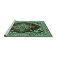 thumbnail image 2 of Ahgly Company Machine Washable Indoor Rectangle Oriental Turquoise Blue Industrial Area Rugs, 5' x 8', 2 of 4