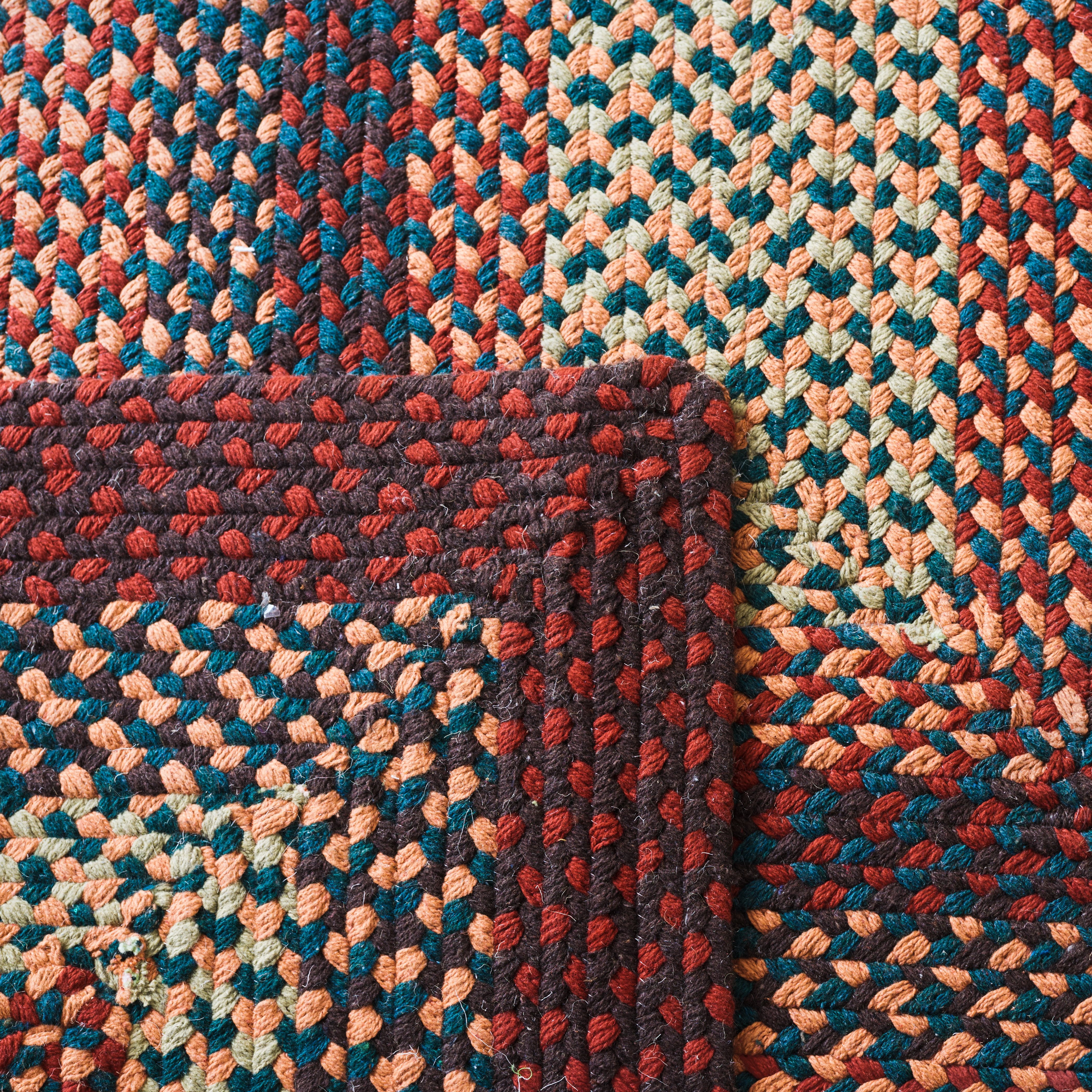 SAFAVIEH Braided Claes Bordered Reversible Area Rug, Brown/Rust, 4' x 6' Oval