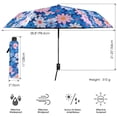 thumbnail image 3 of FORMRS Travel Umbrella Folding Auto Open Close Windproof Rain UV Protection, Blue Daisy, 3 of 8