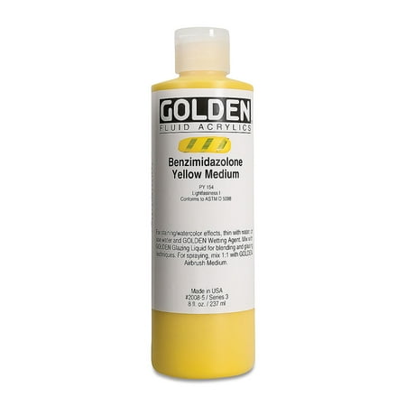 UPC: 0738797015616 | Golden Fluid Acrylics – Benzimidazolone Yellow Medium  8 oz