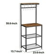 thumbnail image 2 of Hugh 57 Inch Baker Rack Kitchen Shelves, Microwave Stand, 12 Hooks, Brown, 2 of 5