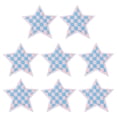 thumbnail image 1 of Uxcell 8 Pcs Parche Bordado en Forma de Estrella a Cuadros para Planchar, Aplicaciones para Coser en Chaquetas, Colección de Ropa, Vestidos, Sombreros, Jeans, Accesorio DIY, Azul Claro/Rosa Claro, 1 of 6