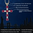 thumbnail image 2 of Gem Stone King 14K Yellow Gold Lab Grown Diamond and Red Created Ruby Cross Pendant Necklace for Women (1.03 Cttw, Gemstone, 20x14mm, with 18 inch Chain), 2 of 6