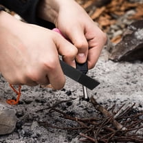 LEORX 20Pcs Black Stainless Steel Fire Starter Scraper for Camping Use