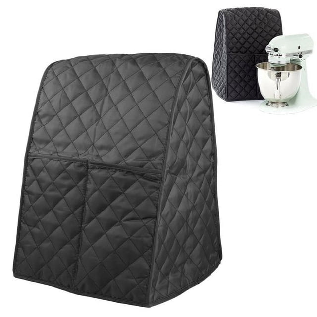 Funda a prueba de polvo para batidora de pie con bolsillo y bolsa organizadora para Kitchenaid, Sunbeam, Cuisinart (negro/café/rojo)