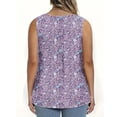 thumbnail image 3 of SwiftWear Women's Flowy Long Tank Tops Ladies Sleeveless Tunic Loose Fit Plus Size Summer V-Neck Casual Button Blouse, 3 of 4