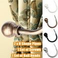 thumbnail image 1 of Cheers.US 2Pcs/Set Curtain Holdback, Wall Mounted Modern Concise Ball Drapery Tiebacks with Screws, Heavy Duty Metal Decorative Window Drapery Holder Curtain Hook, 1 of 7