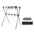 thumbnail image 2 of DYNWAVECA Camping Storage Shelf Folding Storage Shelf Black Camping Metal Frame Heavy Duty Storage Rack Picnic Hanging Rack for Outdoor B, 2 of 10