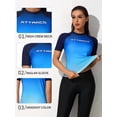 thumbnail image 5 of Attraco Womens Short Sleeve Rash Guard Gradient Color Swimwear UPF 50+ Swimming Shirt, 5 of 6