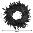 thumbnail image 4 of Natural Feathers Wreath 15.7" in Black for Halloween Decorations, Spooky Scene Party Favors, Halloween Photo Props, Trick of Treat, Front Door, 4 of 7