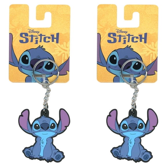 2 Piece Stitch Lasercut Rubber Bag Clip Keychain Accessory in Display