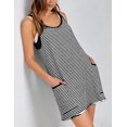 thumbnail image 6 of otnbgsr Women's Casual Summer Tennis Dress Sleeveless V Neck Athletic Mini Dress with Built-In Shorts Striped Vacation Outfit, 6 of 8
