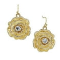 thumbnail image 2 of 1928 Jewelry Round Crystal Accent Rose Flower Drop Earrings, 2 of 2