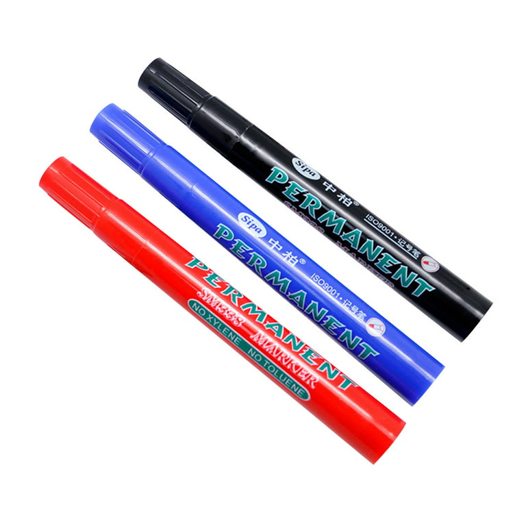 YEUHTLL Permanent Marker Pen Black/Blue/RedMarker Pen 3.0mm Pen