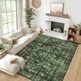 thumbnail image 4 of FairOnly Green 8'x10'Vintage Distressed Floral Area Rug Machine Washable Ultra Thin Low Pile Non-Slip Oriental Rug for Living Room Bedroom Kitchen, 4 of 7