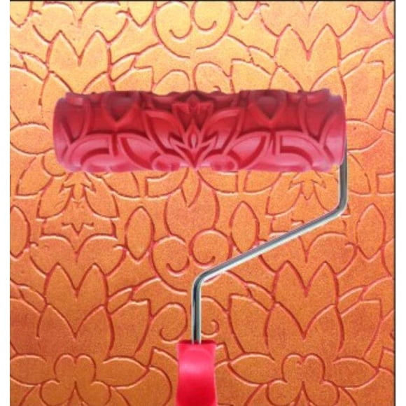 Rouleau de Peinture Décoratif en Caoutchouc 7 Pouces DIY avec Poignée en Plastique - Plus de 300 Motifs (Motif AF2)