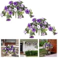 thumbnail image 5 of 2Pcs Faux Petunia Outdoor Flowers, No-Fade Artificial Plants for Garden, Balcony, Porch or Indoor Home Decoration Purple, By VINOIC, 5 of 9