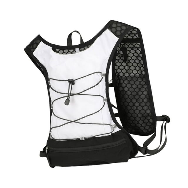 Almencla Gilet de Course pour Hommes Réfléchissant Équipement Sac de Sport de Plein Air pour Randonnée Sentier Jogging Blanc